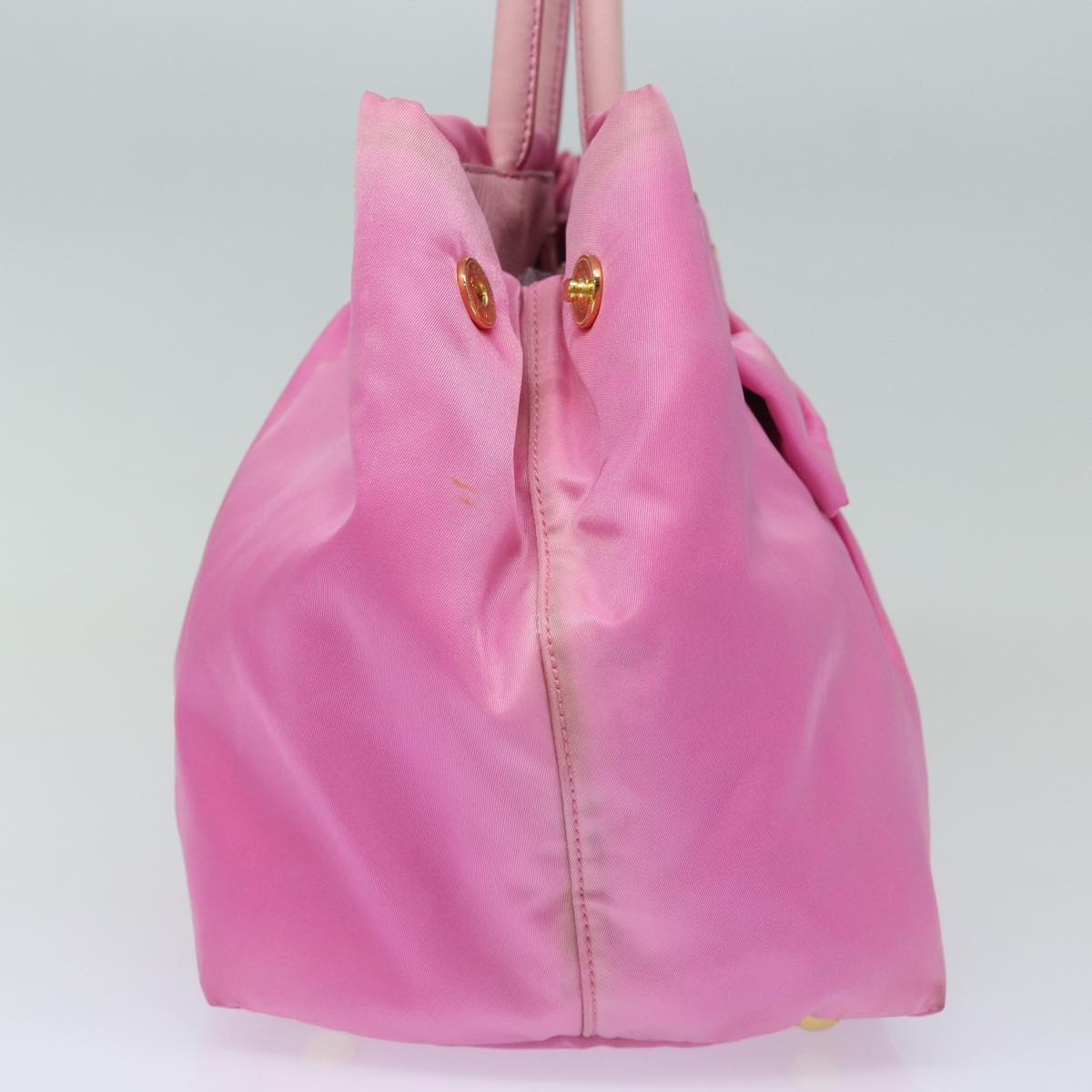 PRADA ribbon Hand Bag Nylon Pink Auth