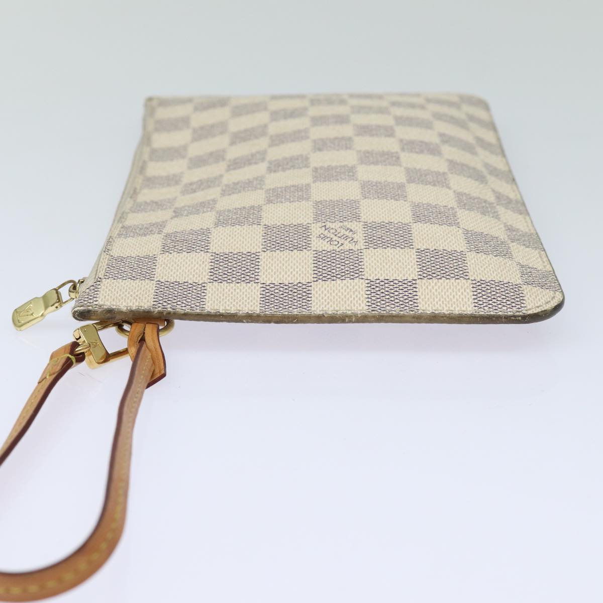LOUIS VUITTON Damier Azur Neverfull MM Pouch Pouch LV Auth 84019