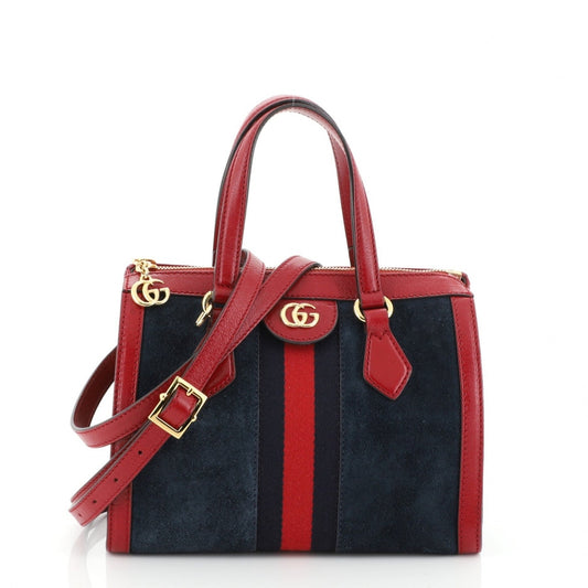 Gucci ophidia blue suede handbag