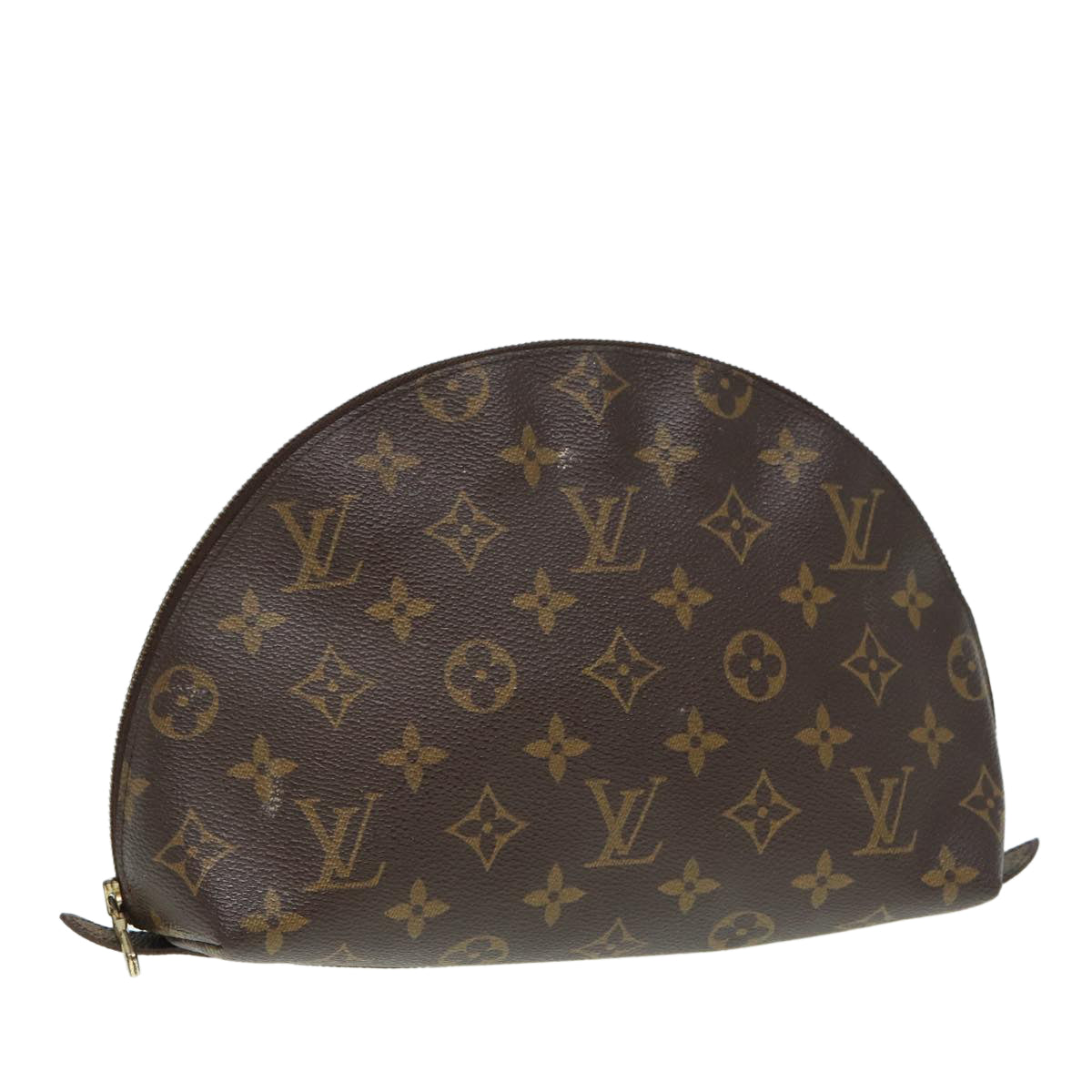 LOUIS VUITTON Monogram Trousse Demi Ronde Cosmetic Pouch LV Auth