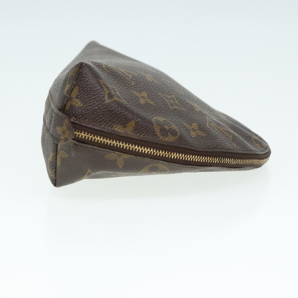 LOUIS VUITTON Monogram Trousse Demi Ronde Cosmetic Pouch LV Auth