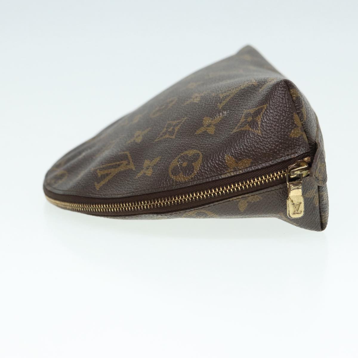 LOUIS VUITTON Monogram Trousse Demi Ronde Cosmetic Pouch LV Auth