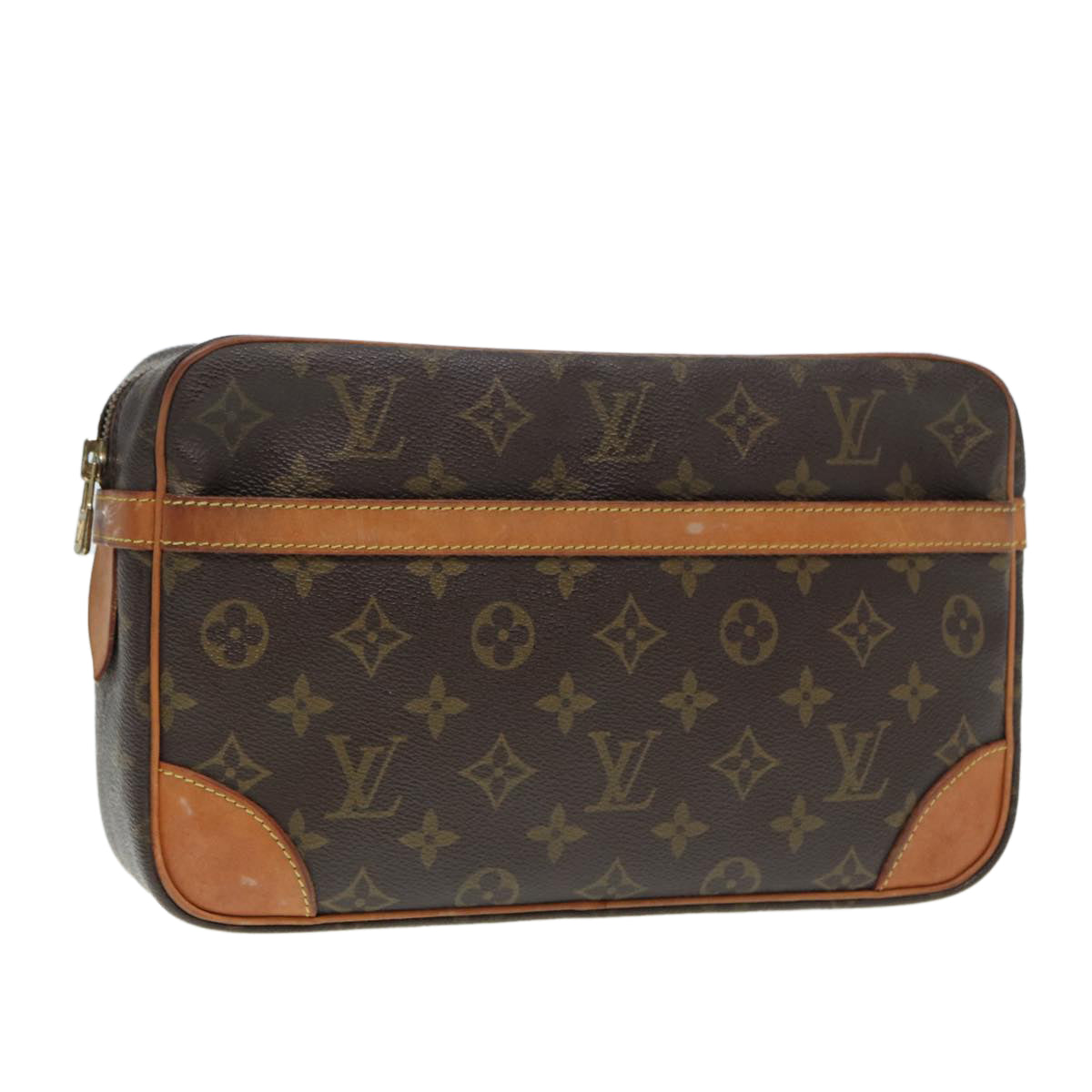 LOUIS VUITTON Monogram Compiegne 28 Clutch Bag LV Auth