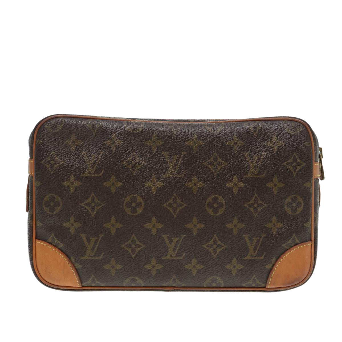 LOUIS VUITTON Monogram Compiegne 28 Clutch Bag LV Auth