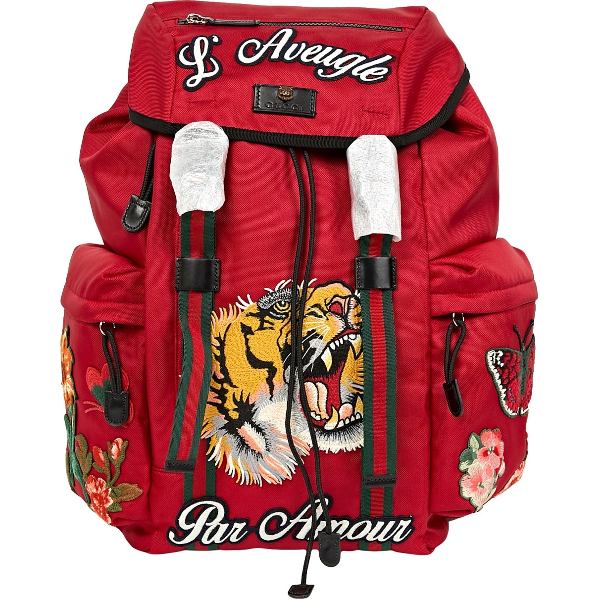 Gucci red cloth travel bag