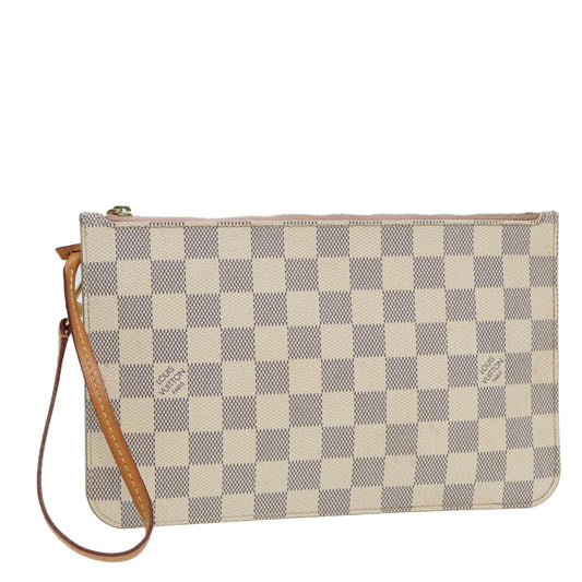 LOUIS VUITTON Damier Azur Neverfull MM Pouch Pouch LV Auth 84121