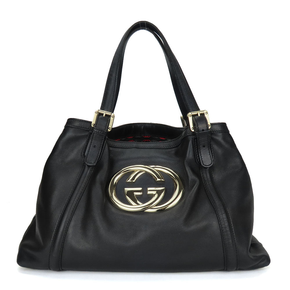 Gucci New Britt Double G Leather Tote Bag