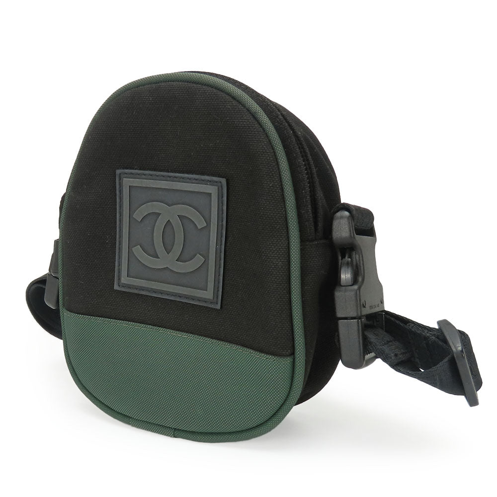 CHANEL Shoulder Bag canvas black Women