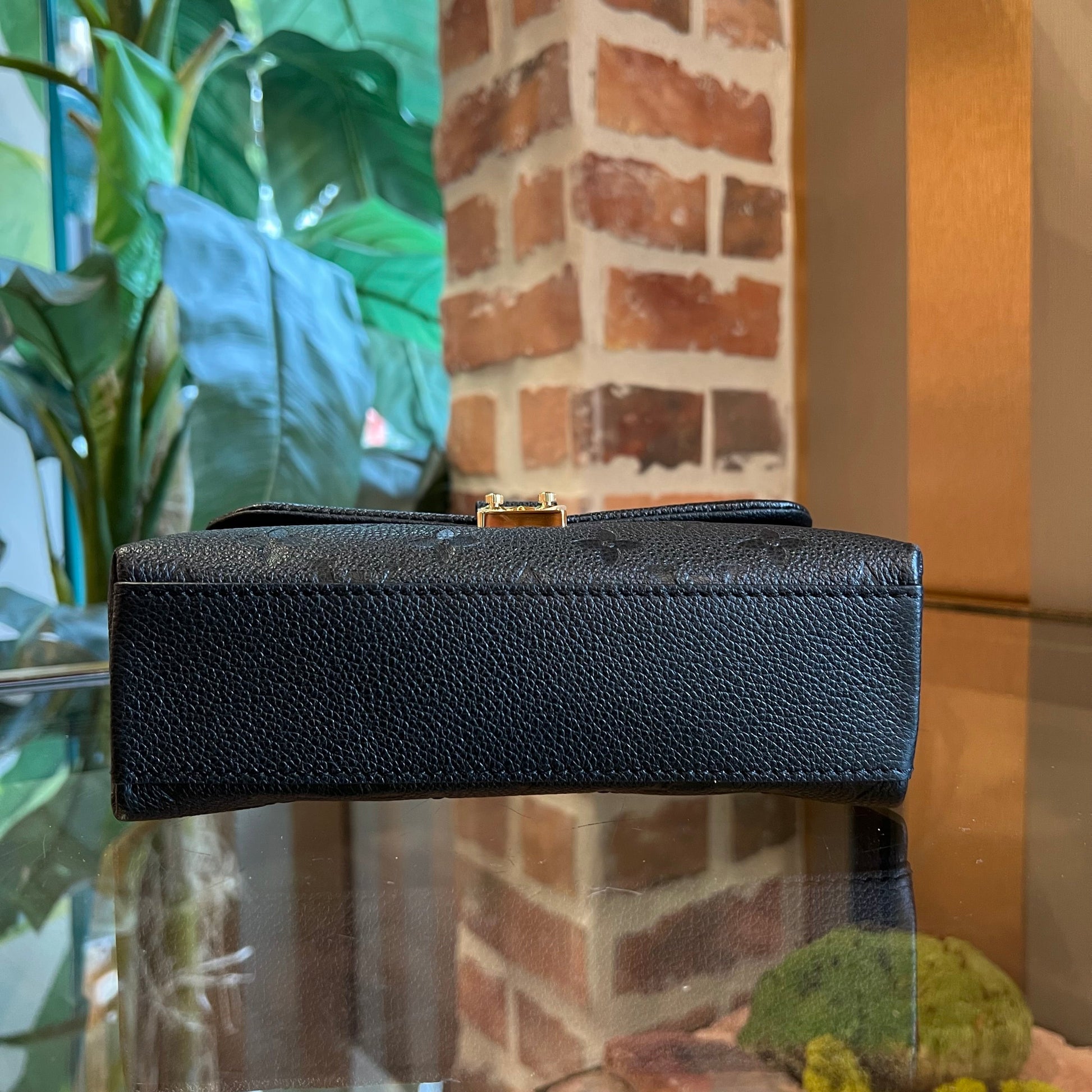 LOUIS VUITTON Madeleine Nano Black Monogram Empriente Leather Top Handle Bag