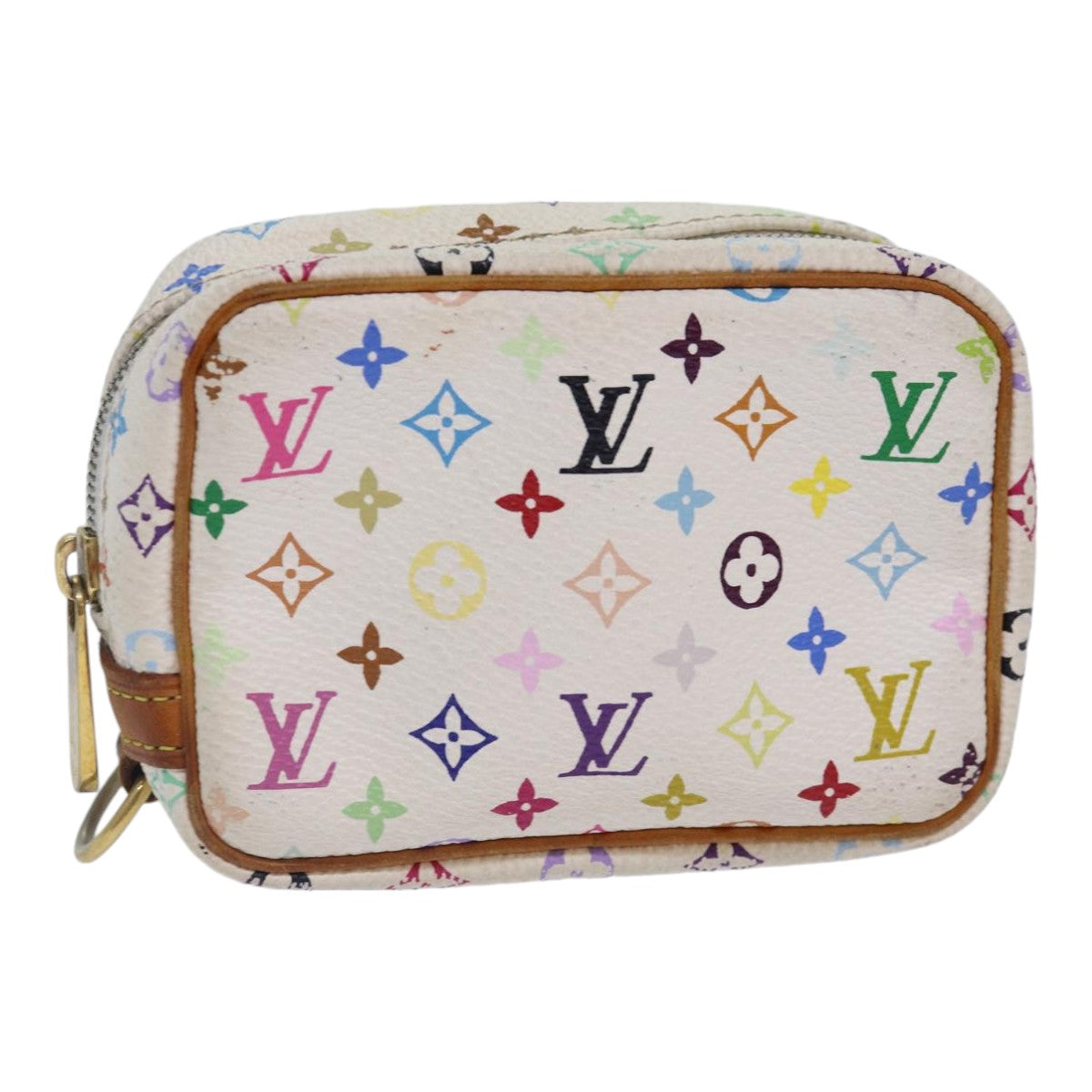 LOUIS VUITTON Monogram Multicolor Trousse Wapity Pouch White Auth