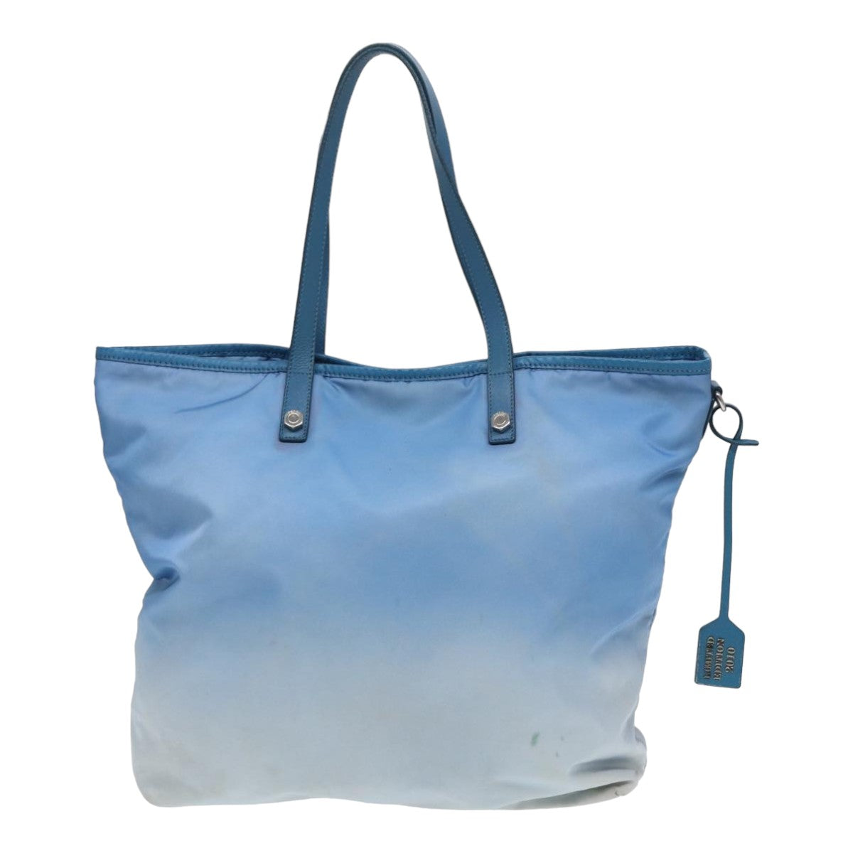 PRADA Floral Tote Bag Nylon Blue Green Auth