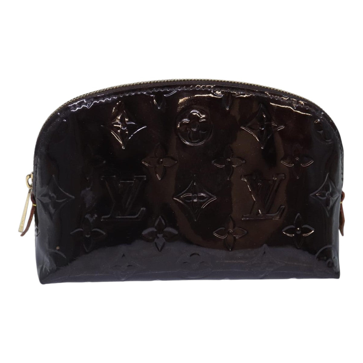 LOUIS VUITTON Monogram Vernis Pochette Cosmetic Pouch Amarante Auth