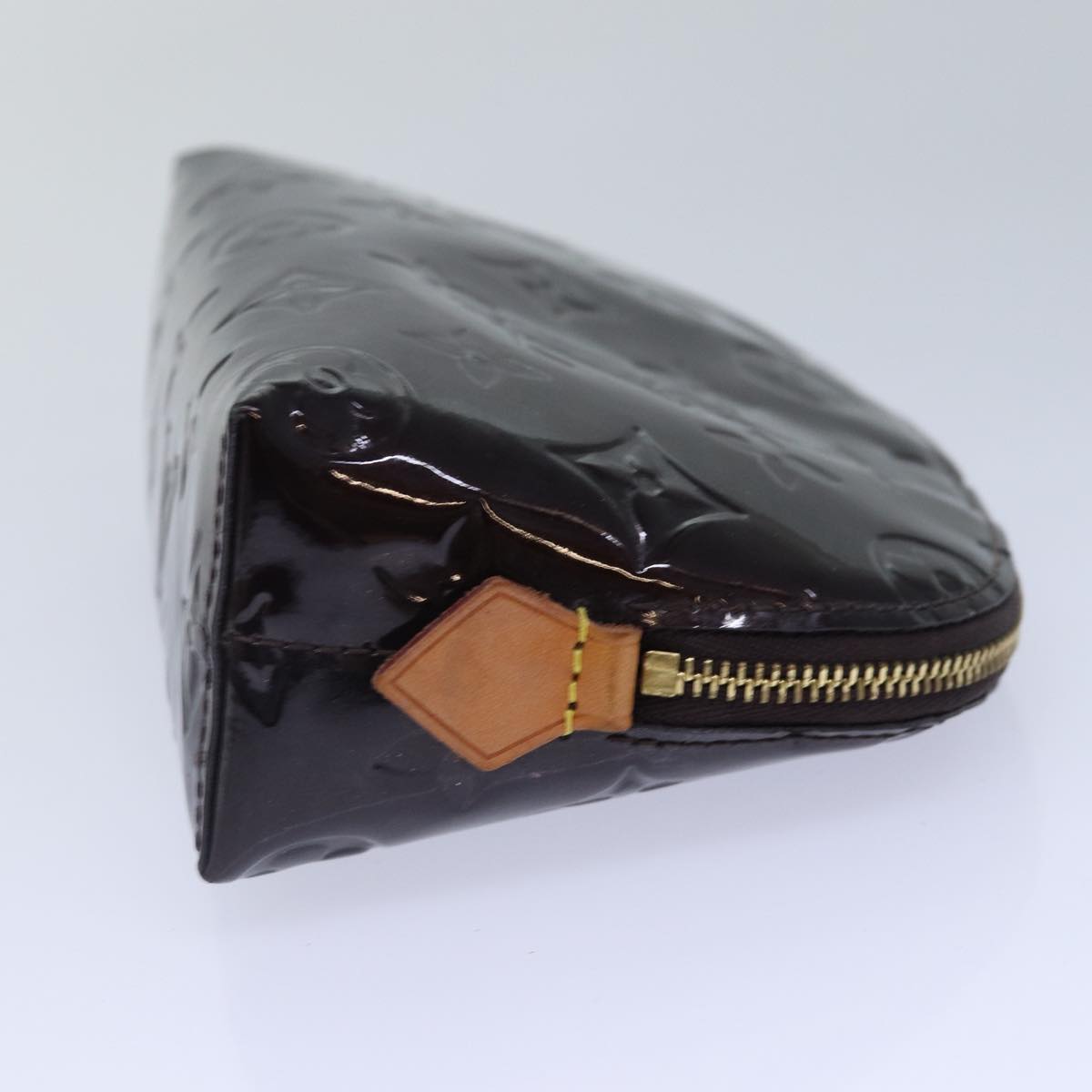 LOUIS VUITTON Monogram Vernis Pochette Cosmetic Pouch Amarante Auth