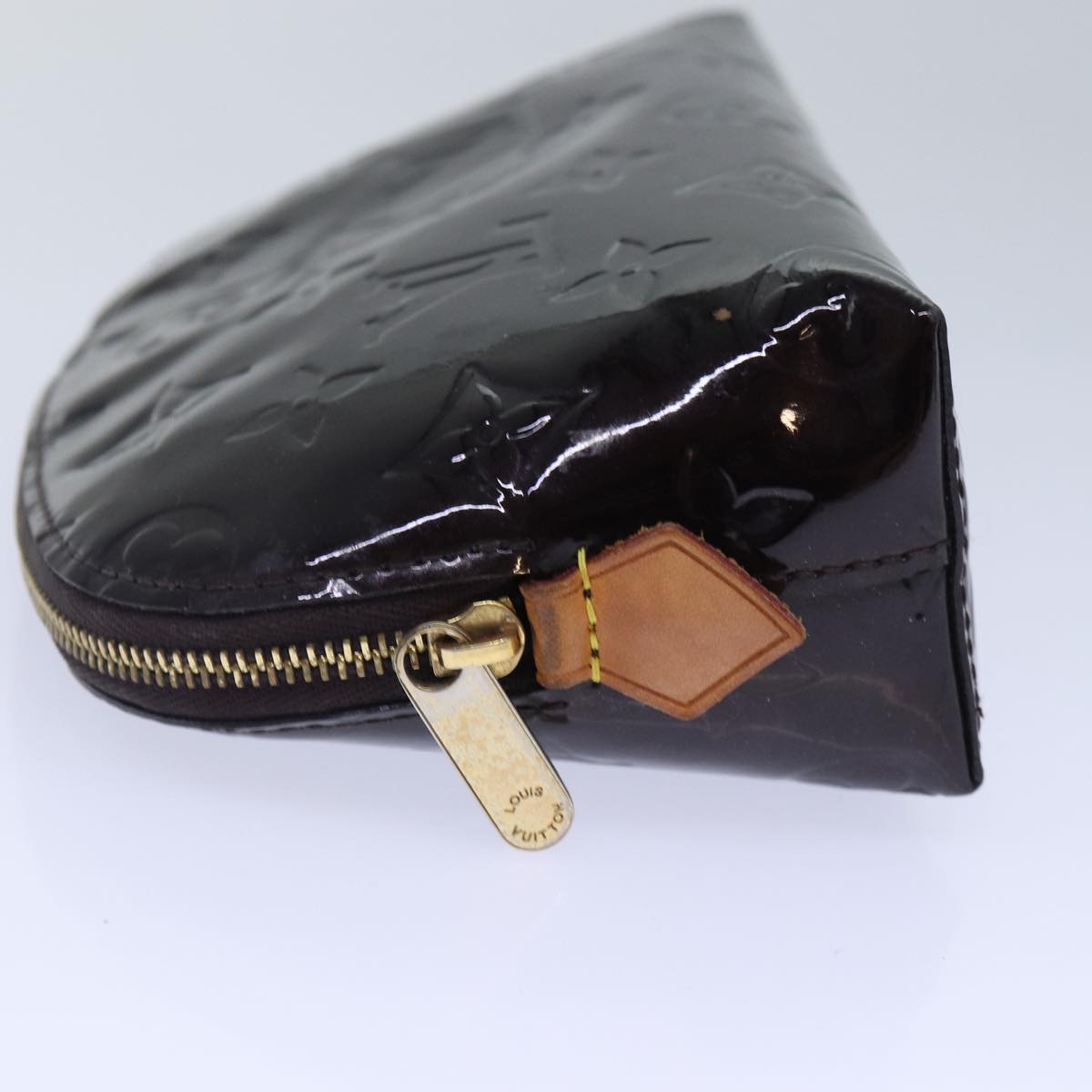 LOUIS VUITTON Monogram Vernis Pochette Cosmetic Pouch Amarante Auth