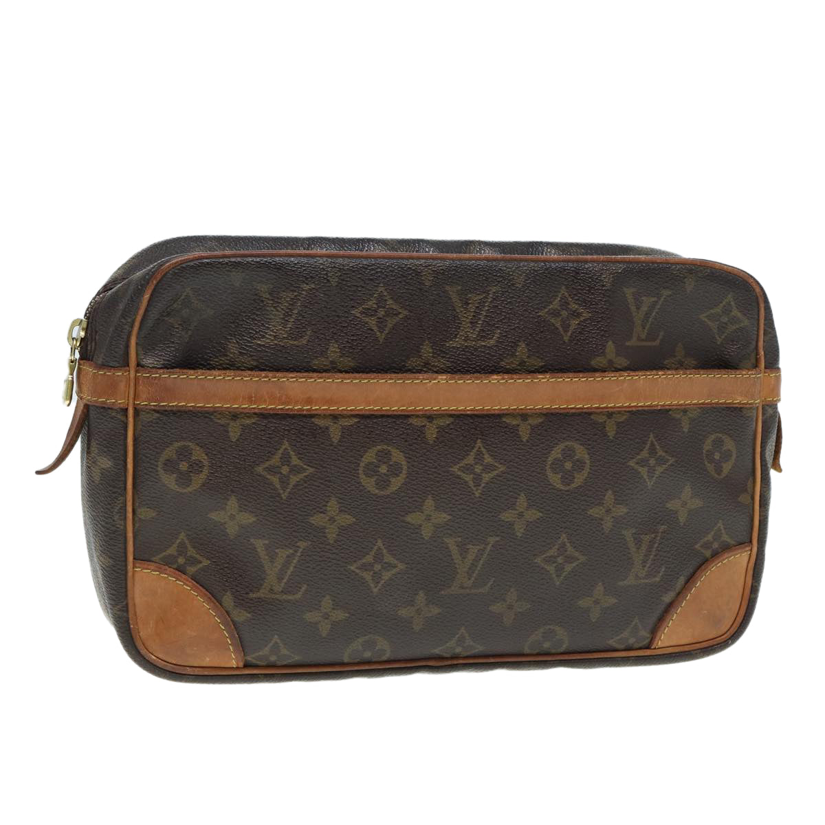LOUIS VUITTON Monogram Compiegne 28 Clutch Bag LV Auth