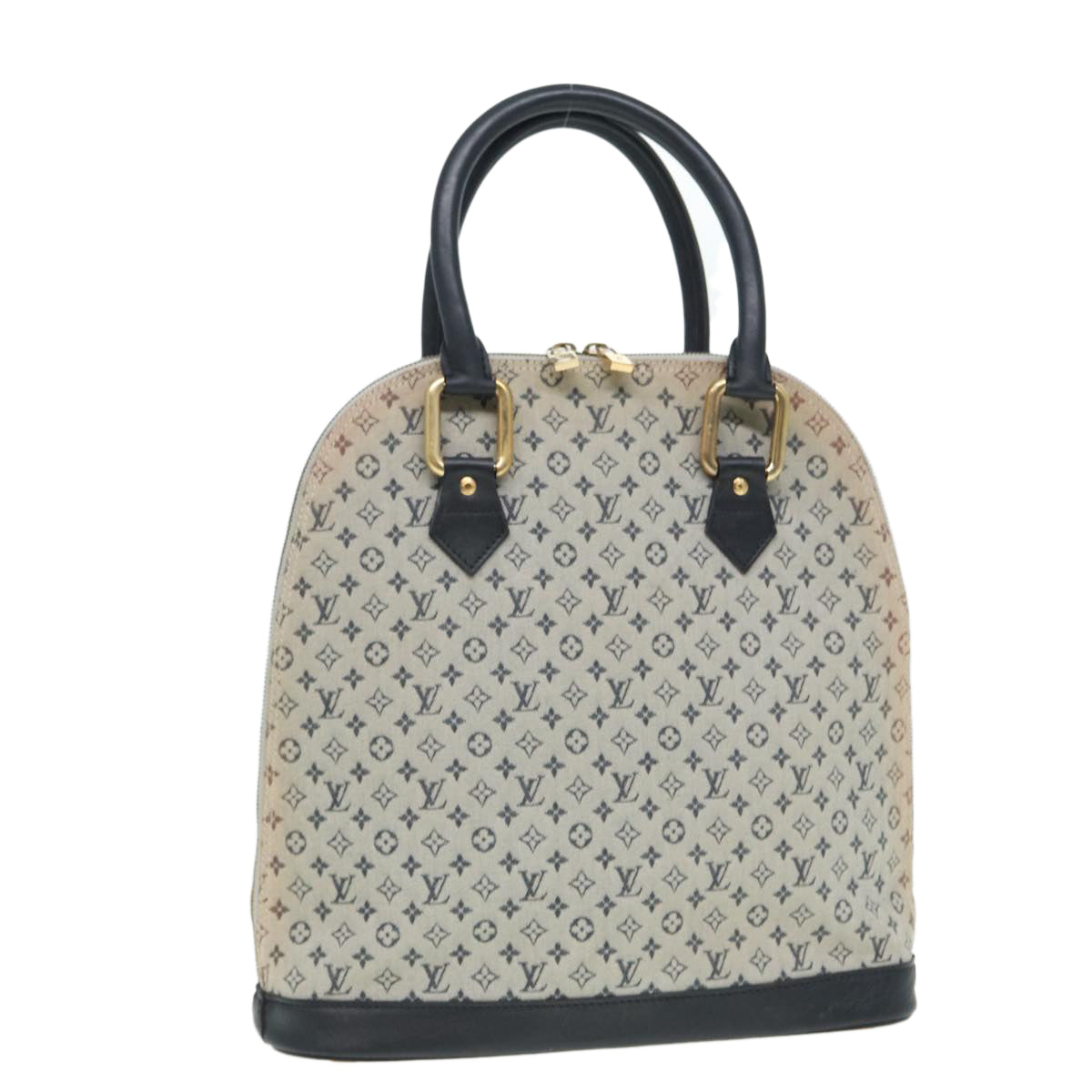 LOUIS VUITTON Monogram Mini Alma Haut Hand Bag Blue LV Auth