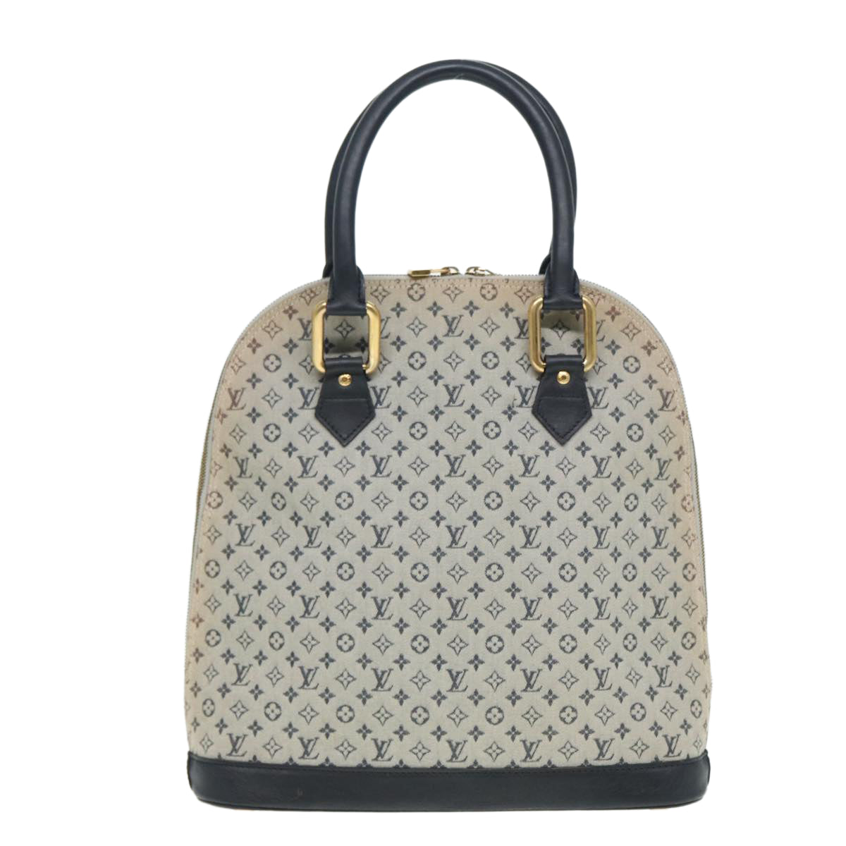 LOUIS VUITTON Monogram Mini Alma Haut Hand Bag Blue LV Auth