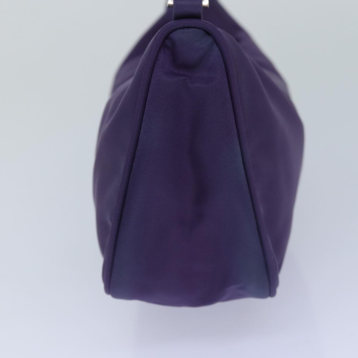PRADA Accessory Pouch Nylon Purple Silver Auth Luxury Handbag