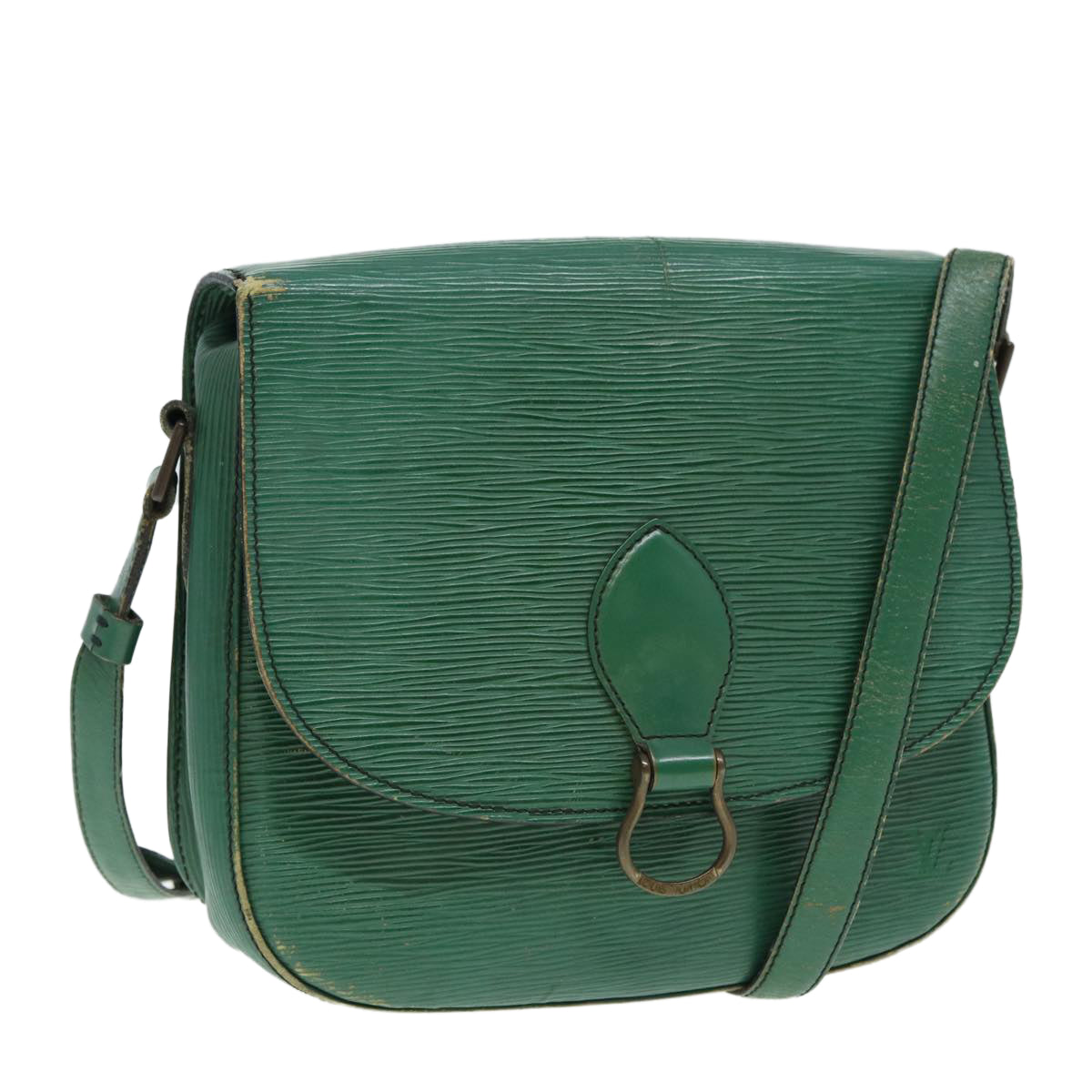 LOUIS VUITTON Epi Saint Cloud GM Shoulder Bag Green LV Auth