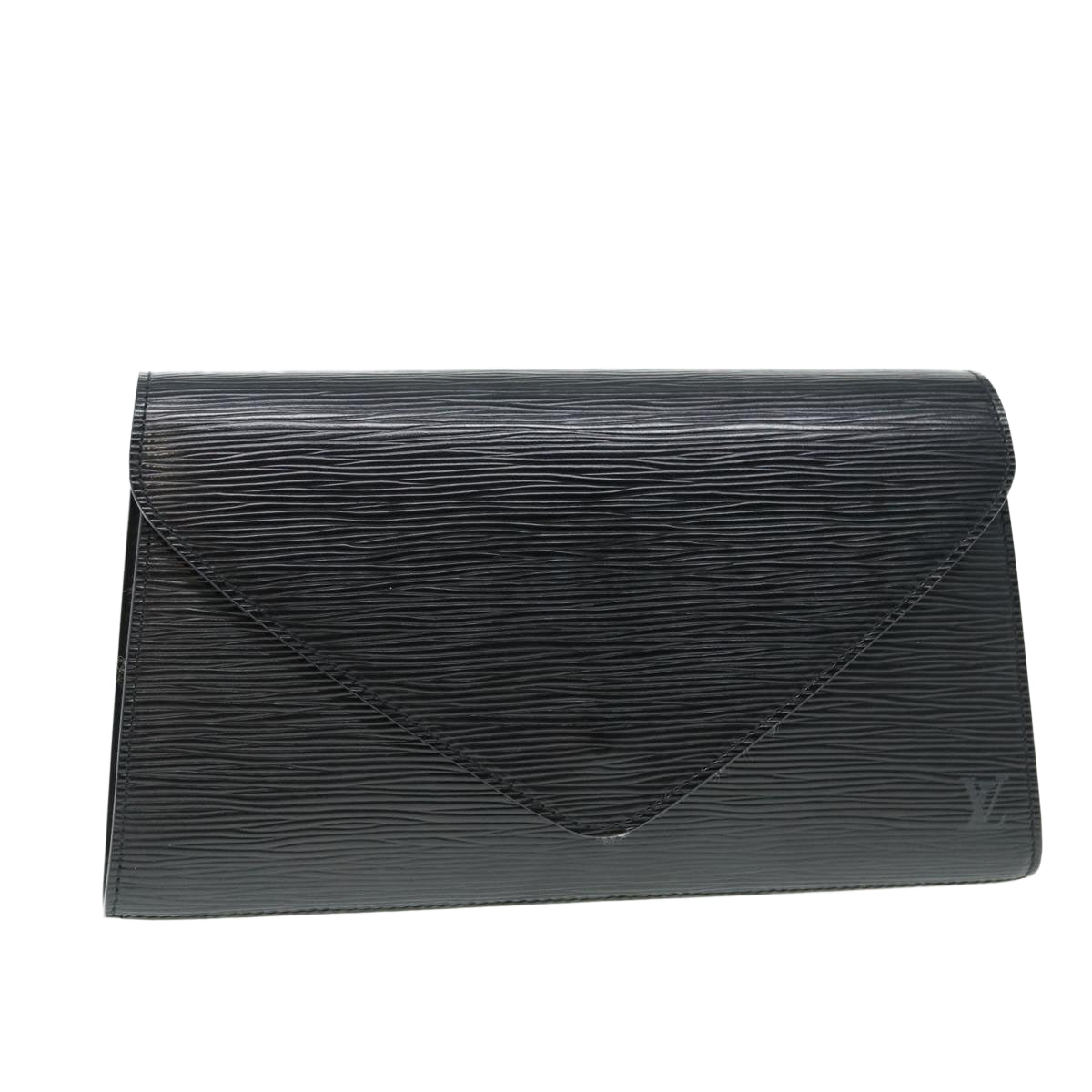 LOUIS VUITTON Epi Art Deco Clutch Bag Black LV Auth