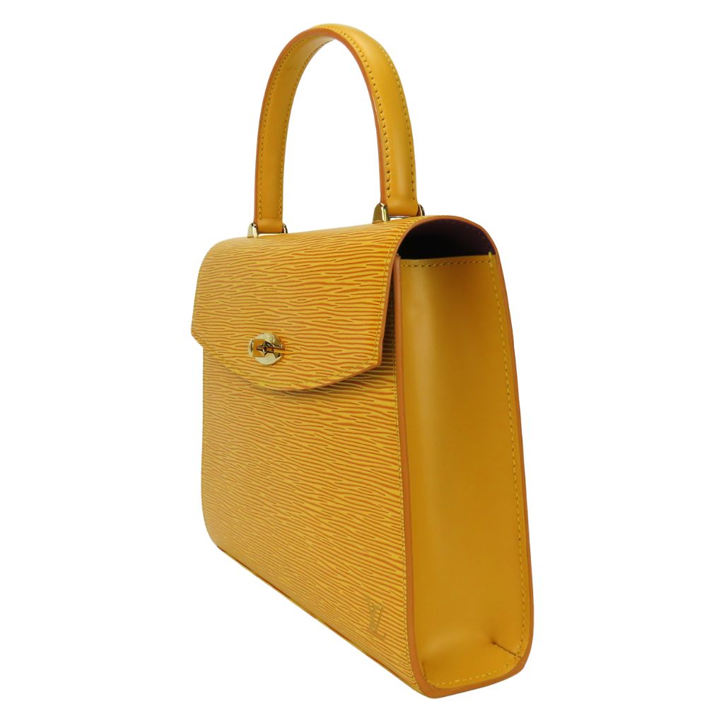  LOUIS VUITTON Handbag Epi Leather yellow Malesherbes