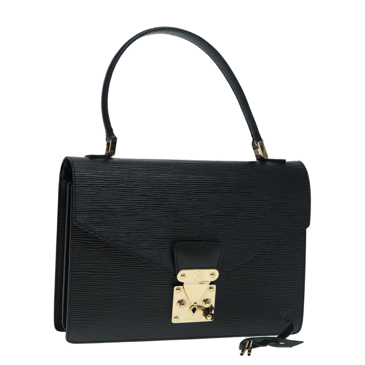 LOUIS VUITTON Epi Concorde Hand Bag Black LV Auth