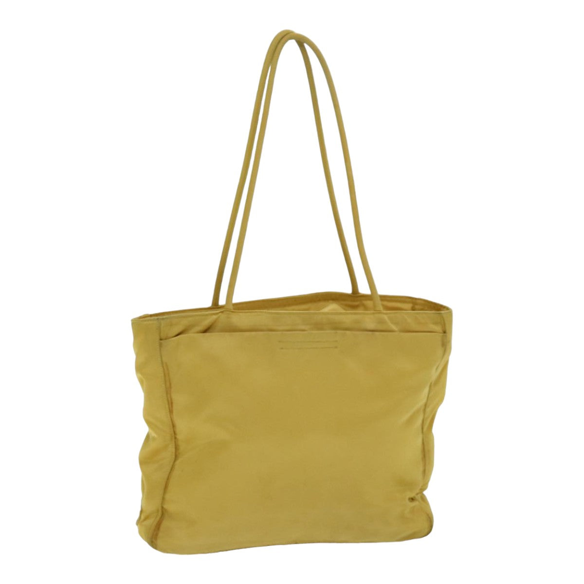 PRADA Tote Bag Nylon Yellow Silver Auth