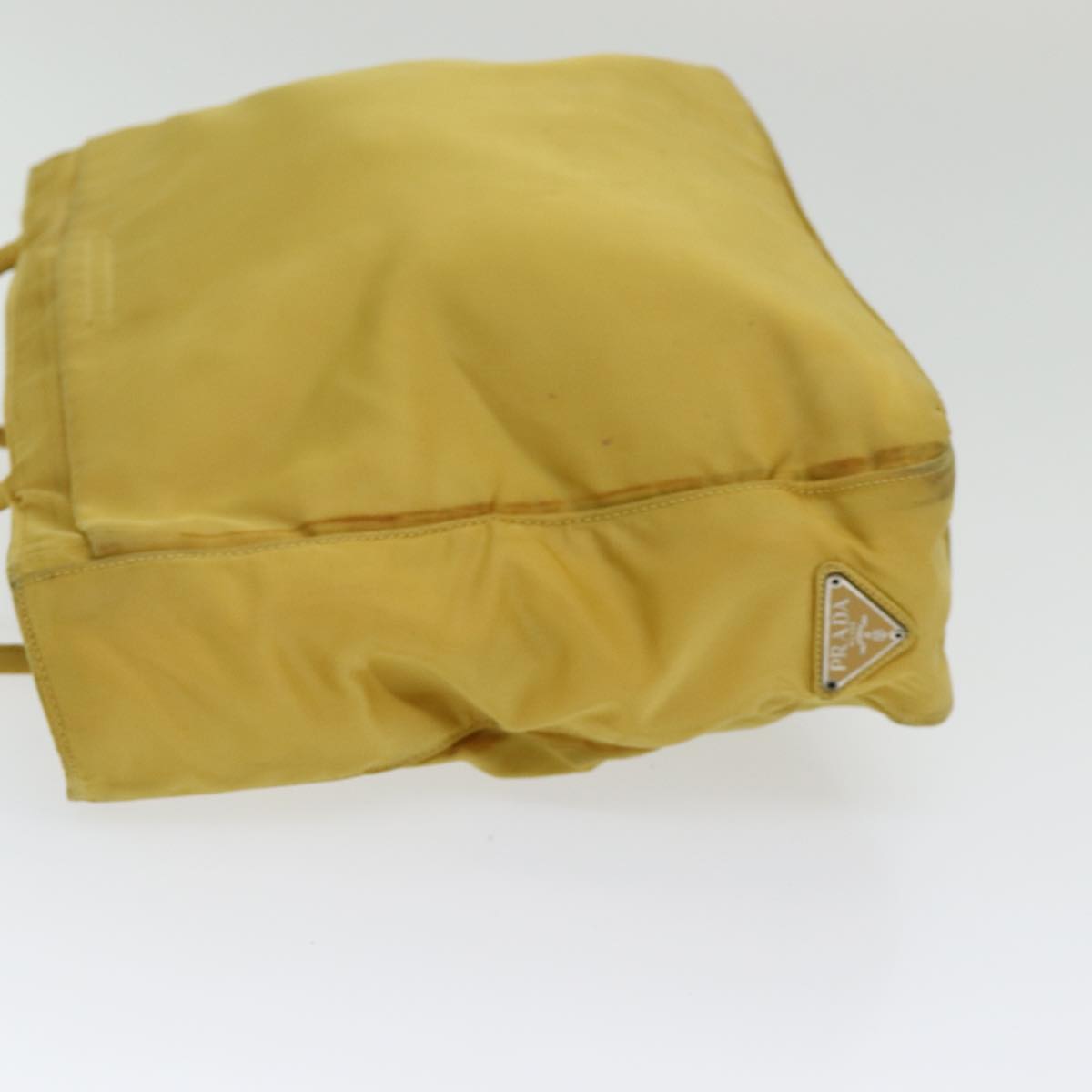 PRADA Tote Bag Nylon Yellow Silver Auth