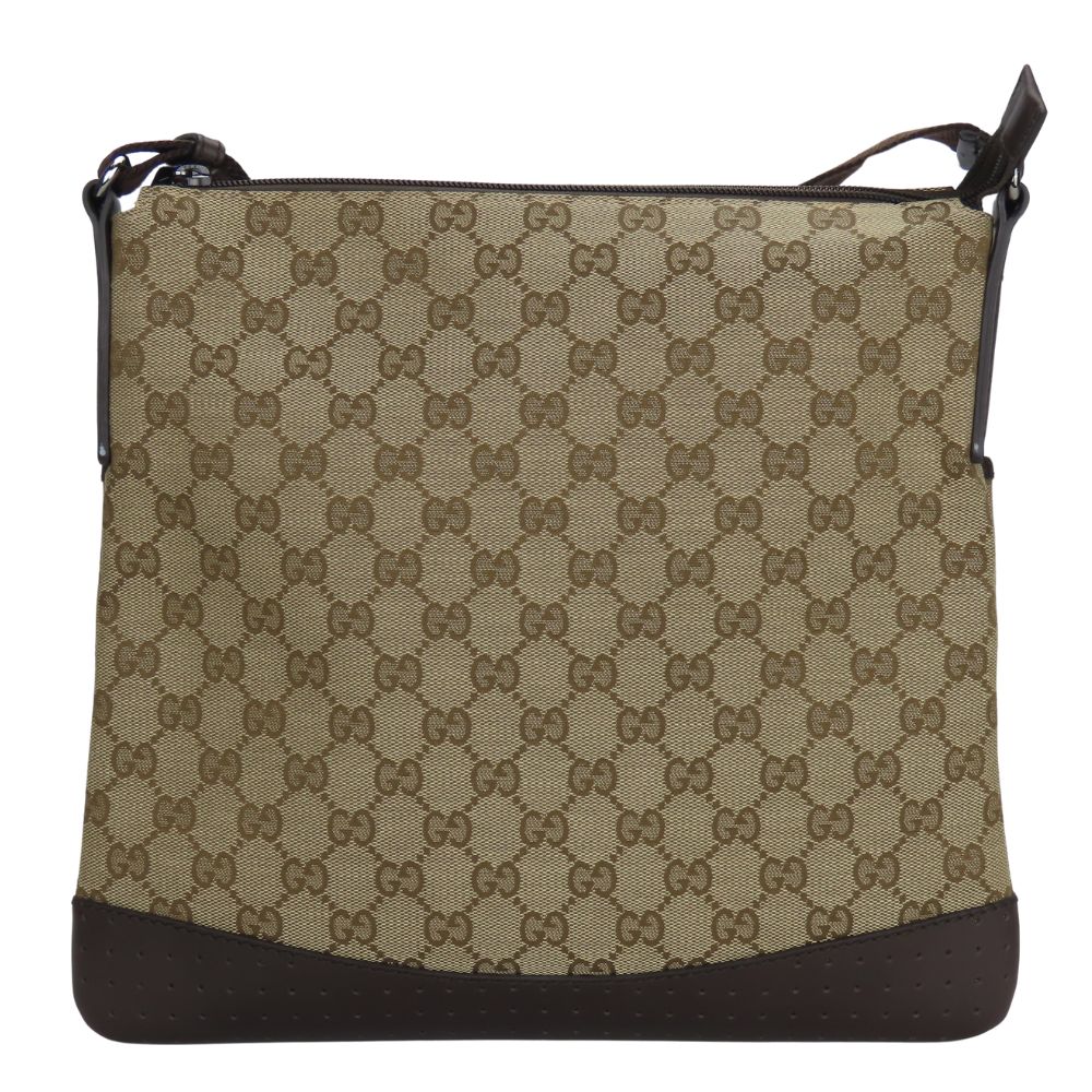 GUCCI Shoulder Bag 145857 GG canvas, leather beige Women