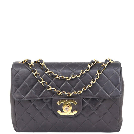 Chanel Maxi Jumbo XL Single Flap Bag | Black Quilted Lambskin
