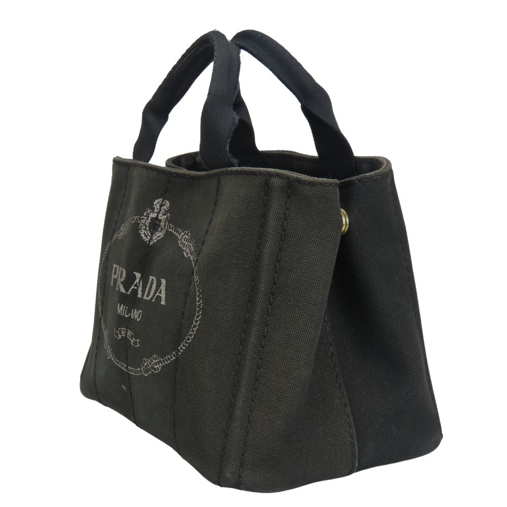 PRADA Handbag canvas black Canapa Women