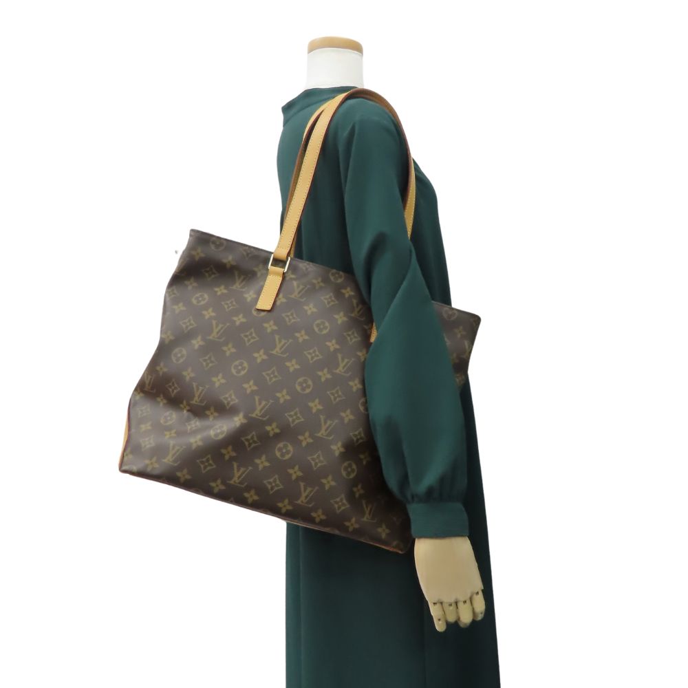 LOUIS VUITTON Tote Bag Monogram, Tanned Leather Brown Cabas Mezzo Women