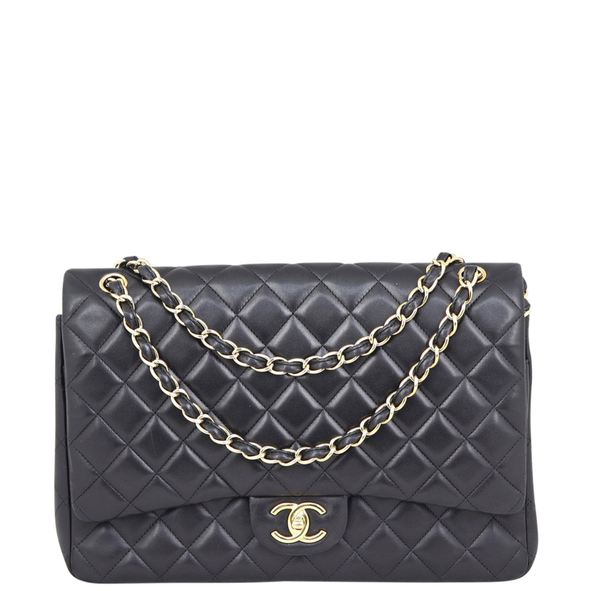Chanel Classic Double Flap Maxi | Black Lambskin GHW