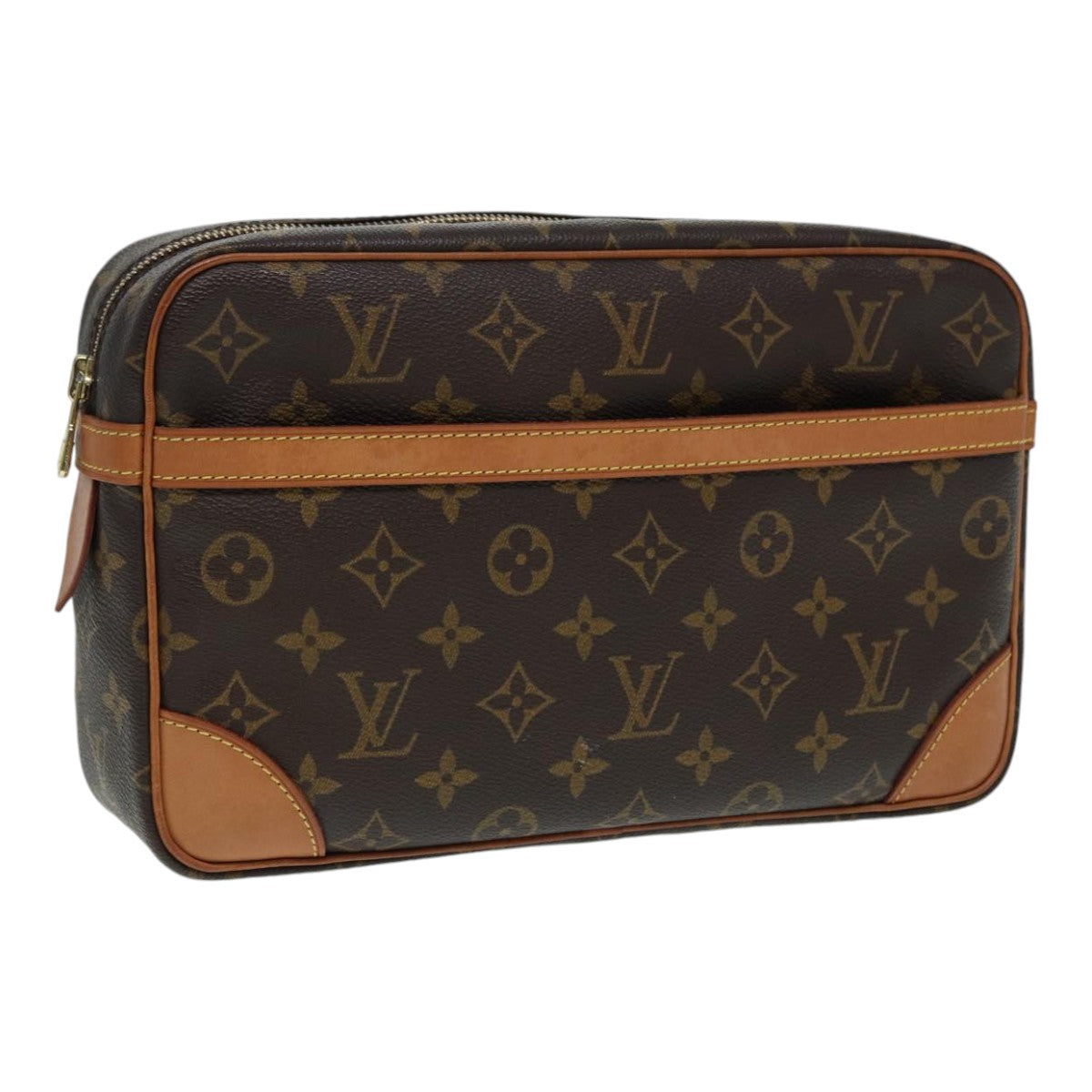 LOUIS VUITTON Monogram Compiegne 28 Clutch Bag LV Auth