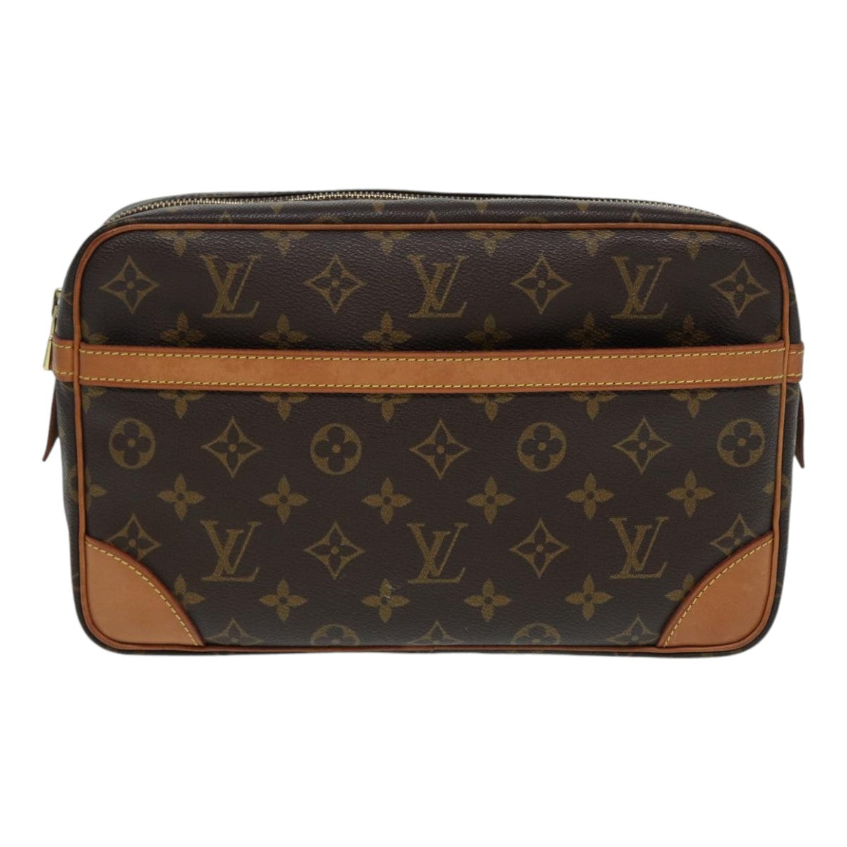 LOUIS VUITTON Monogram Compiegne 28 Clutch Bag LV Auth