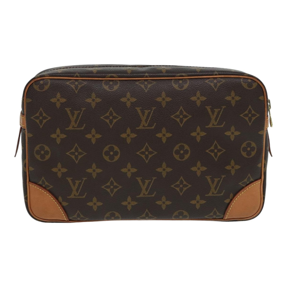 LOUIS VUITTON Monogram Compiegne 28 Clutch Bag LV Auth
