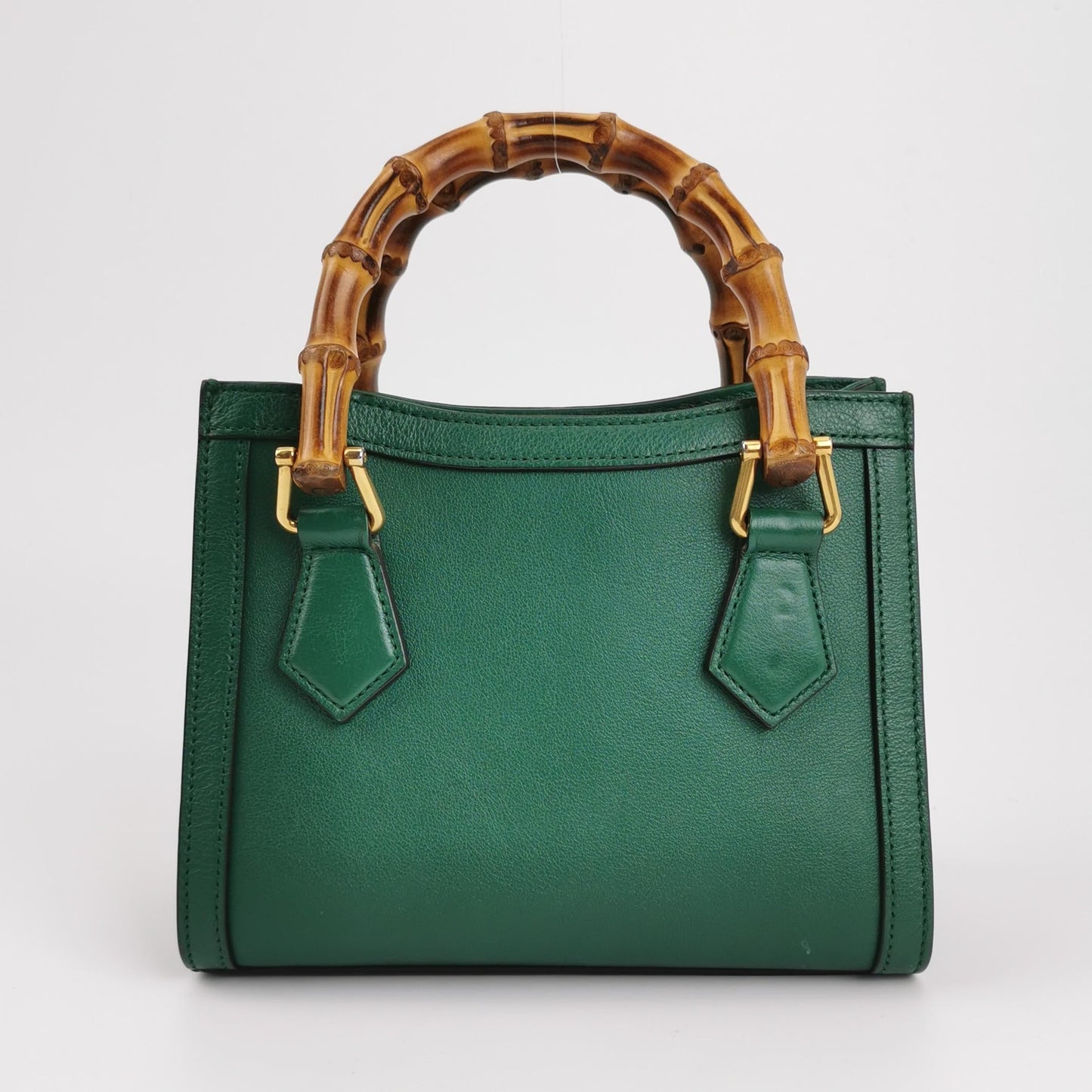 Gucci Diana Mini Green Leather Bag Bamboo Handle with Strap