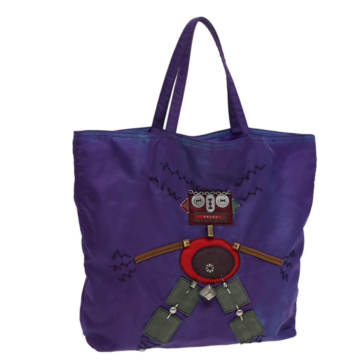 PRADA Tote Bag Nylon Purple Auth