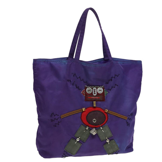 PRADA Tote Bag Nylon Purple Auth