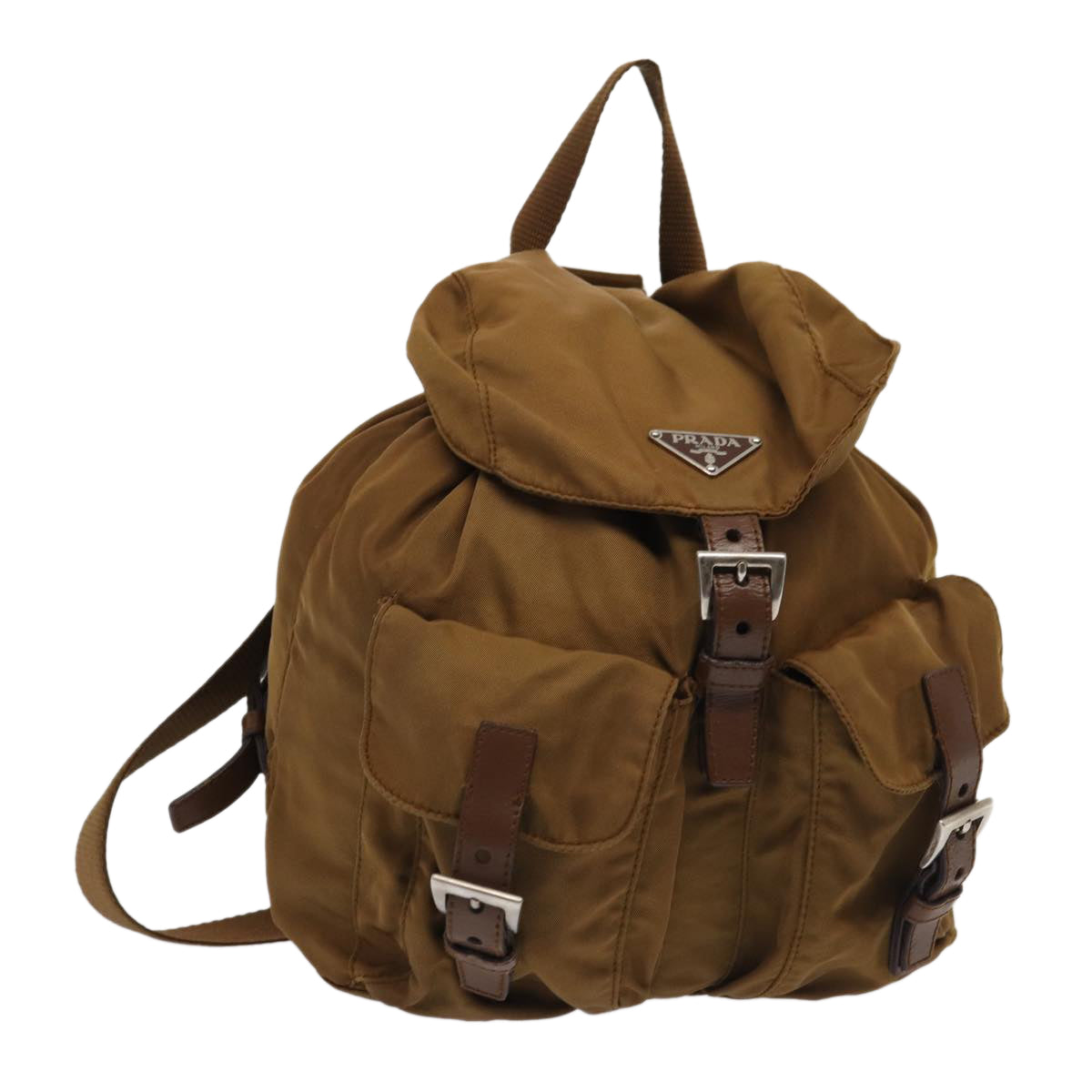PRADA Backpack Nylon Brown Auth