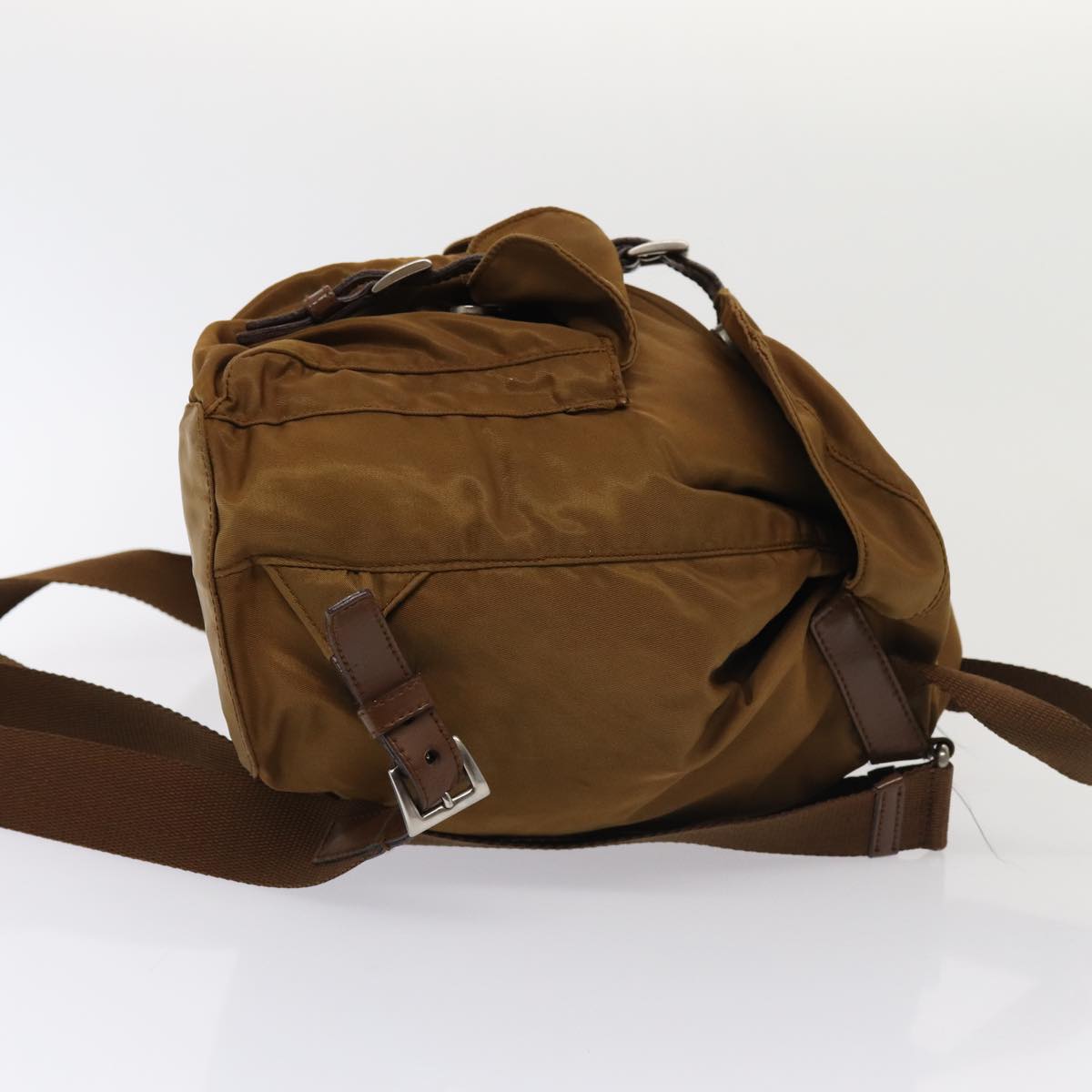 PRADA Backpack Nylon Brown Auth