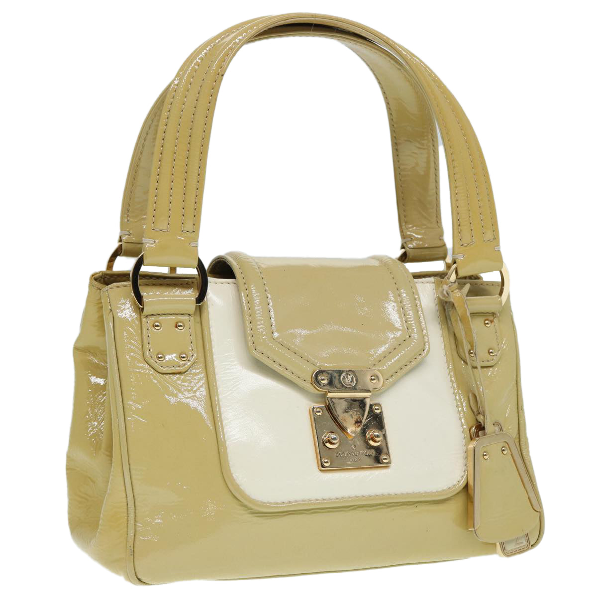 LOUIS VUITTON Vernis Cruise line Sac Picolour Hand Bag Beige Auth