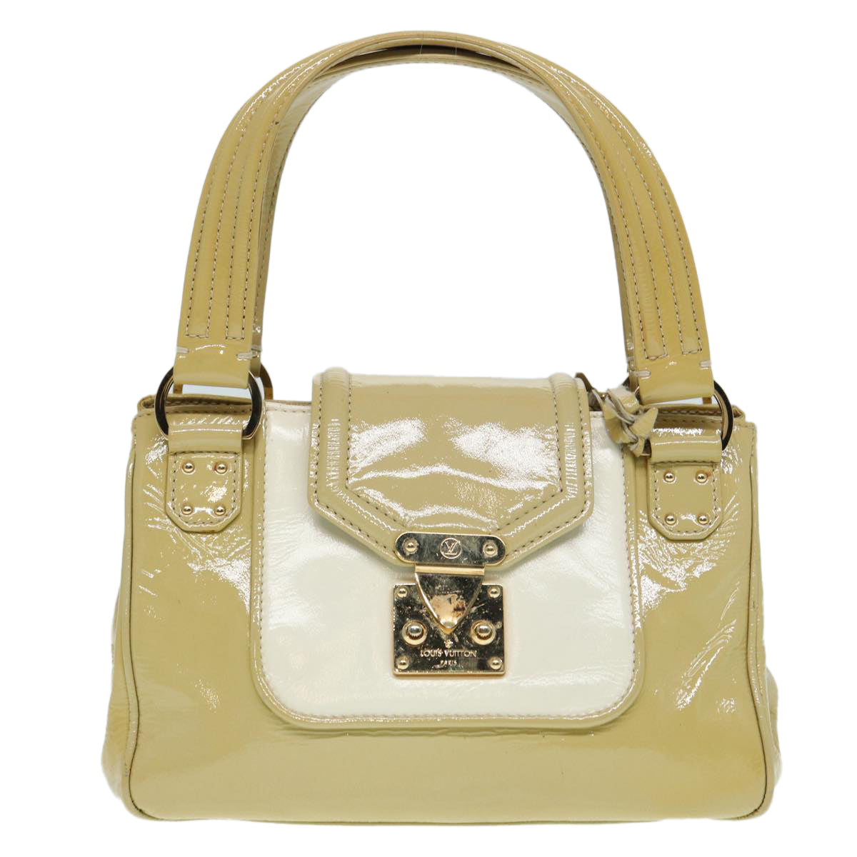 LOUIS VUITTON Vernis Cruise line Sac Picolour Hand Bag Beige Auth