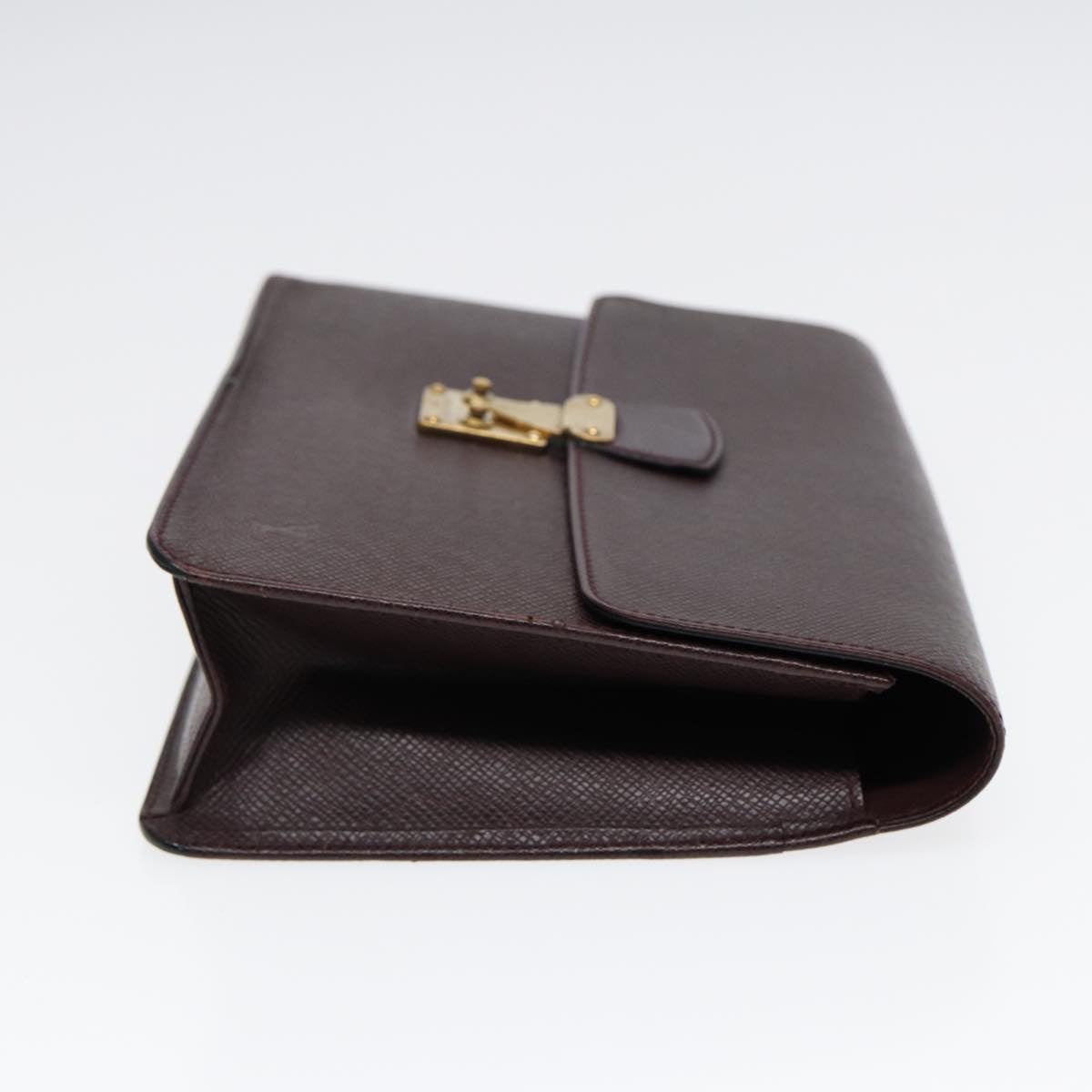 LOUIS VUITTON Taiga Pochette Kourad Clutch Bag Acajou LV Auth