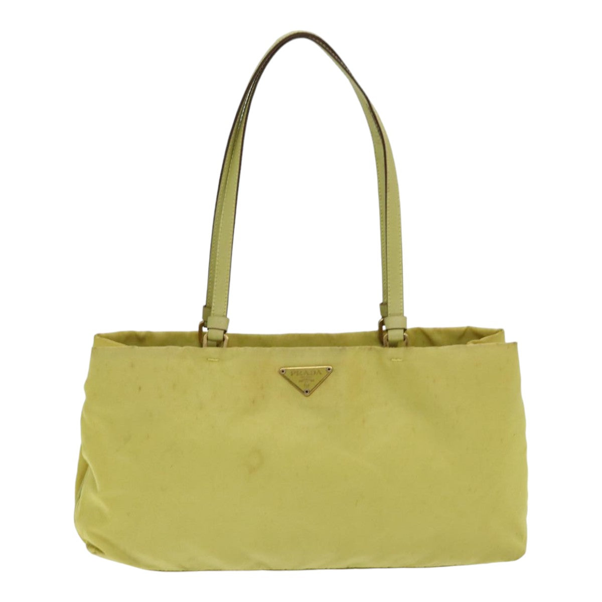 PRADA Tote Bag Nylon Yellow Auth