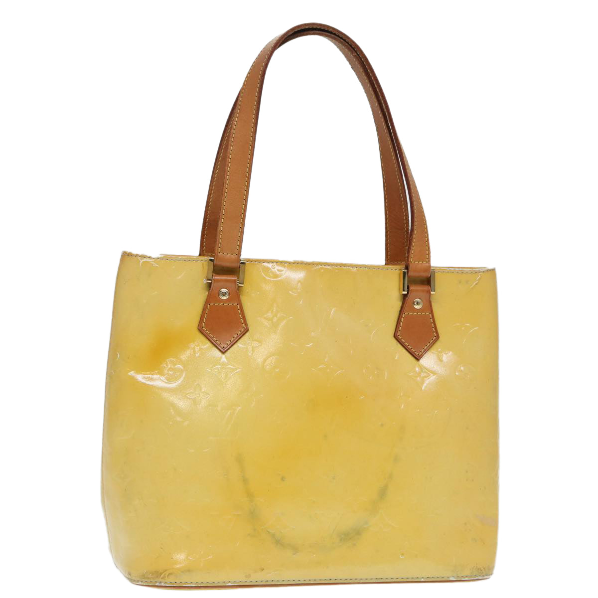 LOUIS VUITTON Monogram Vernis Houston Hand Bag Gris LV Auth