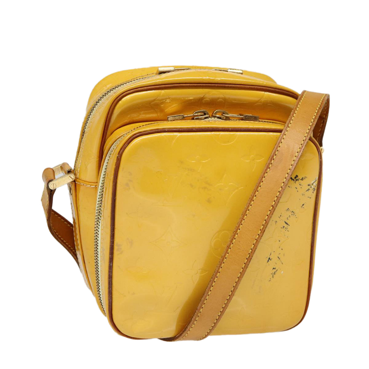 LOUIS VUITTON Monogram Vernis Wooster Shoulder Bag Yellow LV Auth