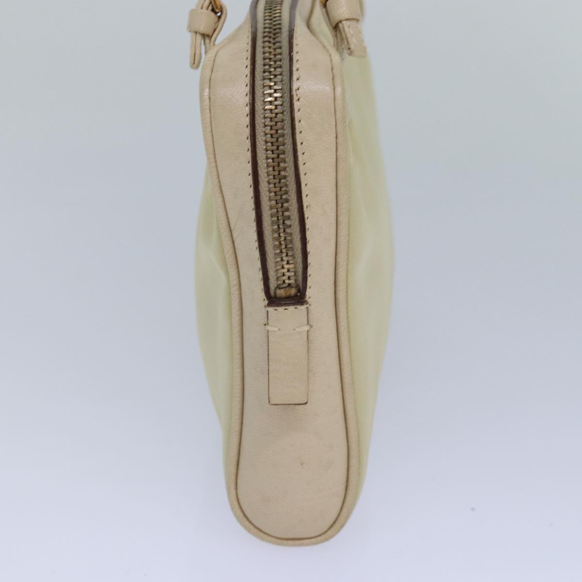 PRADA Hand Bag Nylon Gold Beige Auth