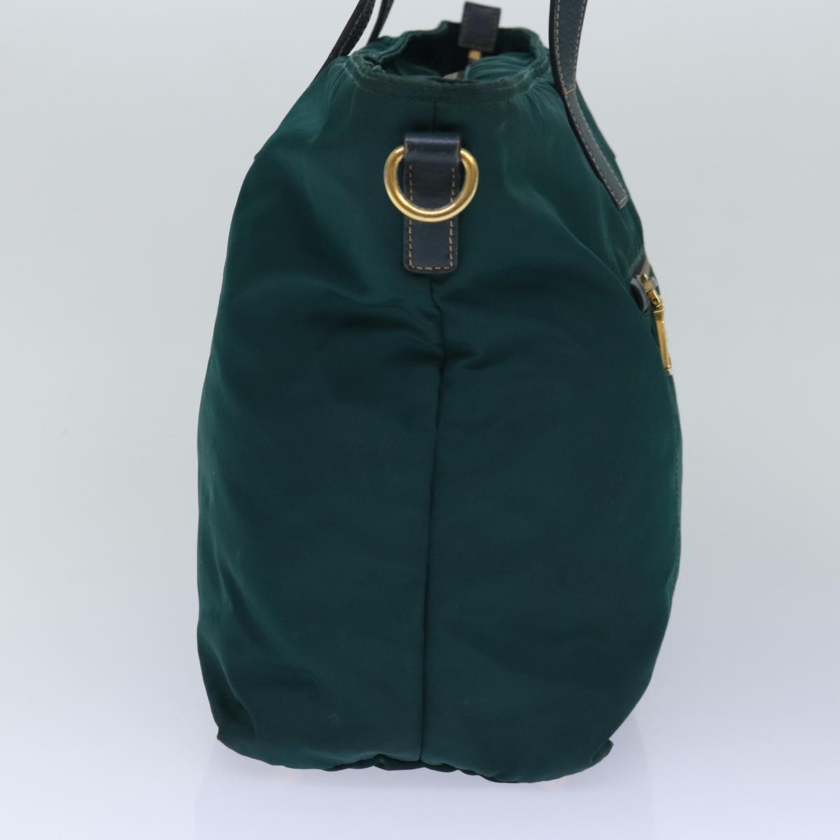 PRADA Tote Bag Nylon 2way Khaki Gold Auth