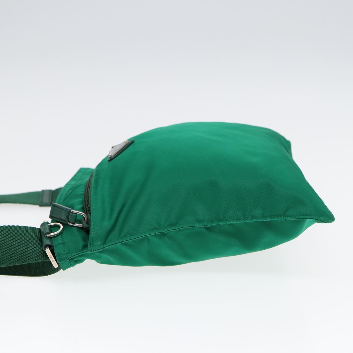 PRADA Shoulder Bag Nylon Green Silver Auth